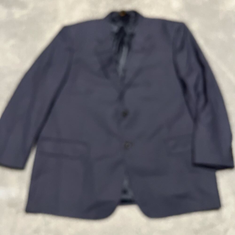 BARONI Blazer Mens 52L Blue Super 150's Wool Blazer Sport Coat Suit Jacket